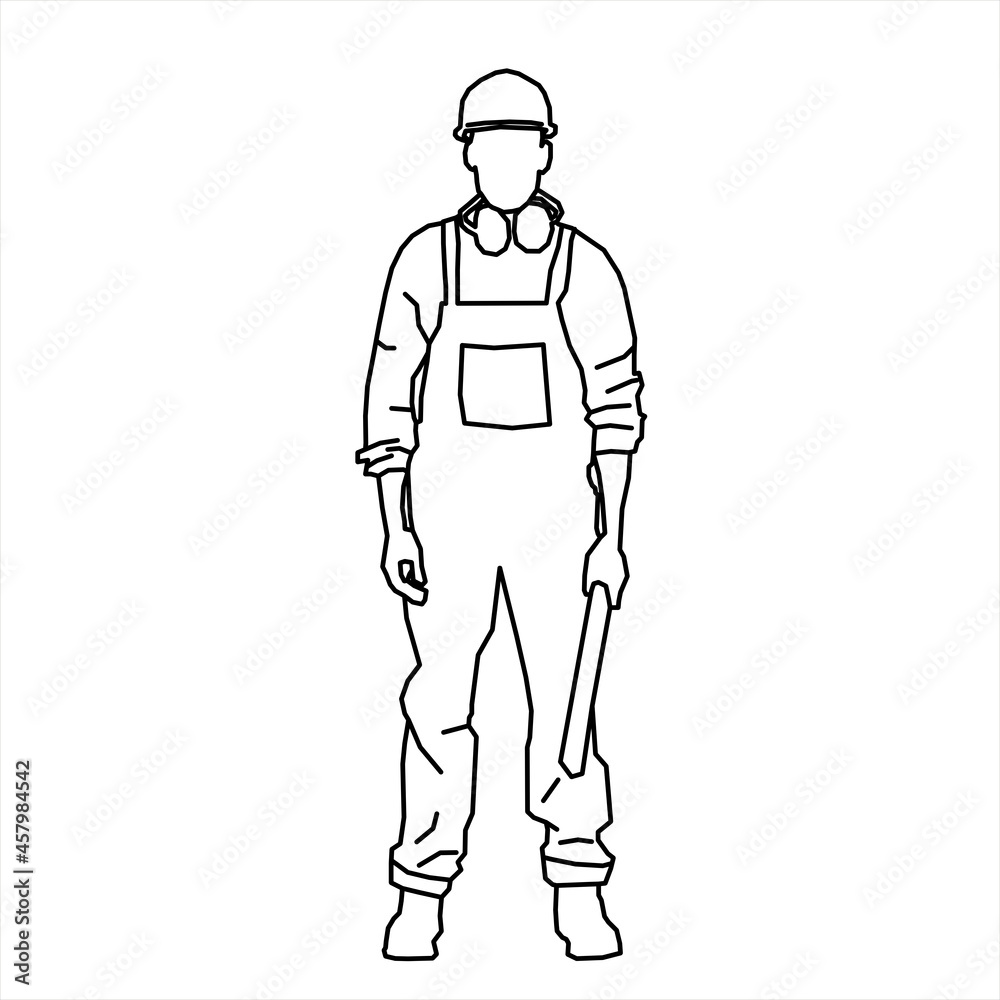 Vector design of a construction worker sketch