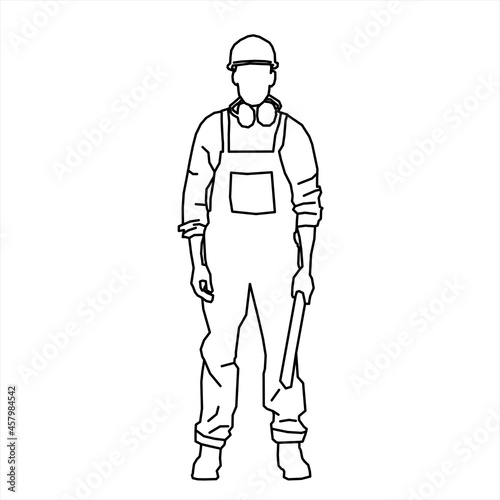 Vector design of a construction worker sketch