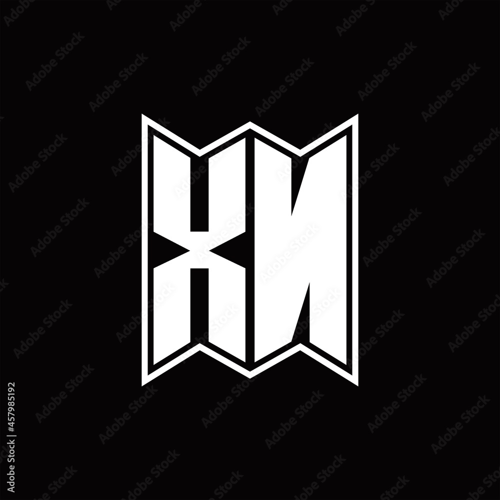 XN Logo monogram with emblem style design template XN Logo monogram with emblem style design template