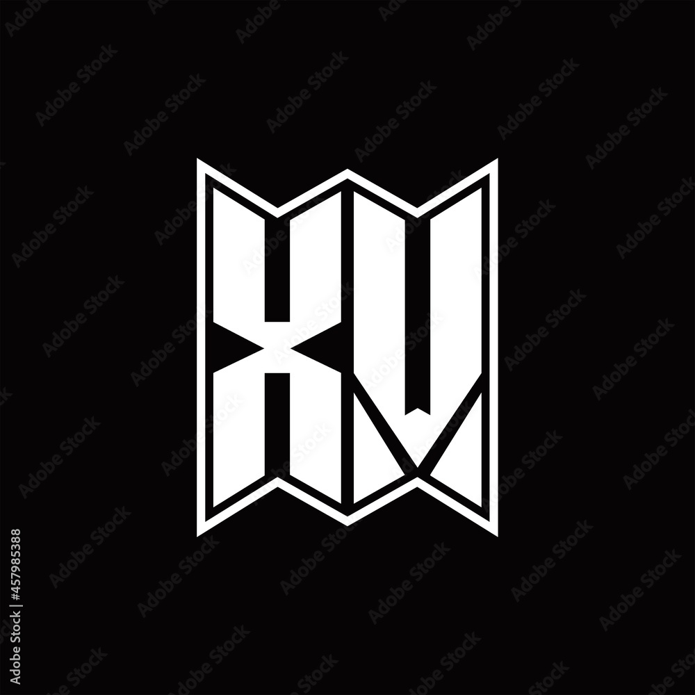 XV Logo monogram with emblem style design template XV Logo monogram with emblem style design template