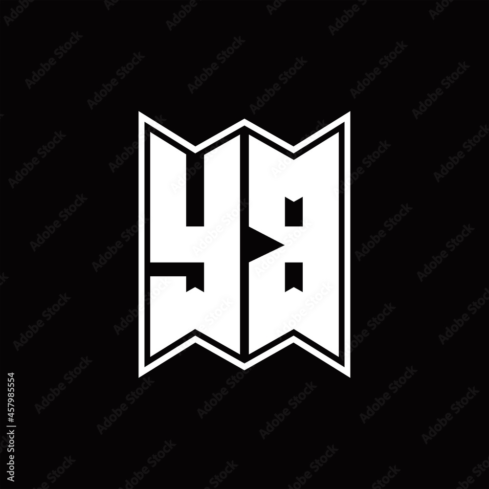 YB Logo monogram with emblem style design template YB Logo monogram with emblem style design template