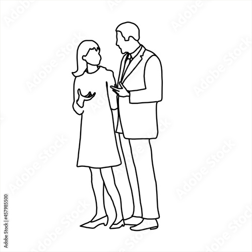 Vector design of sketch of a husband and wife arguing