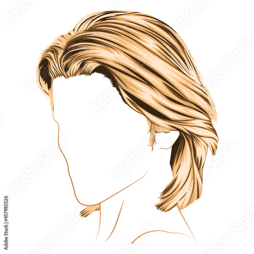 short and boy cut blonde hair vector illustration