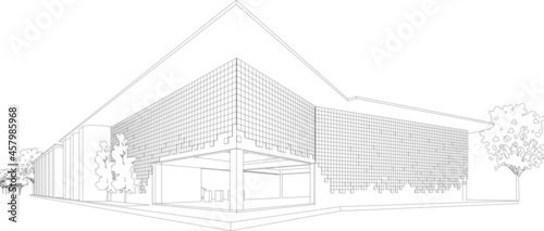 3D illustration of building project