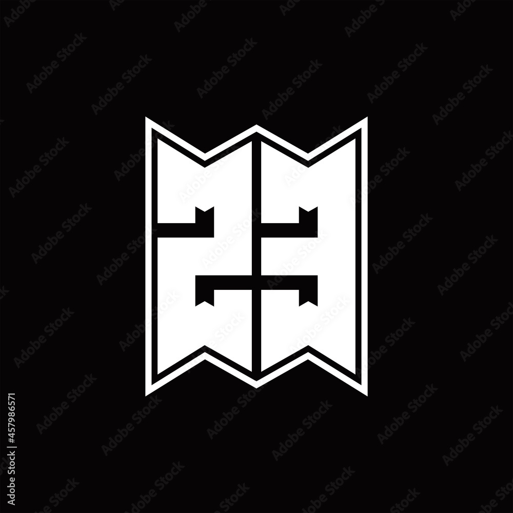 ZE Logo monogram with emblem style design template ZE Logo monogram with emblem style design template