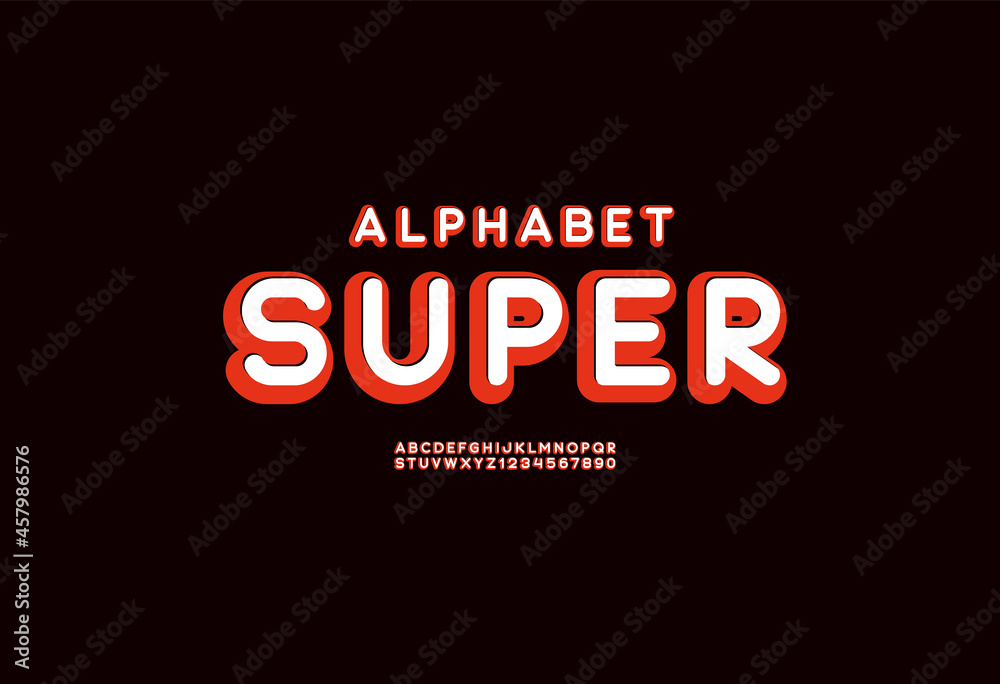 Super white font, rounded alphabet