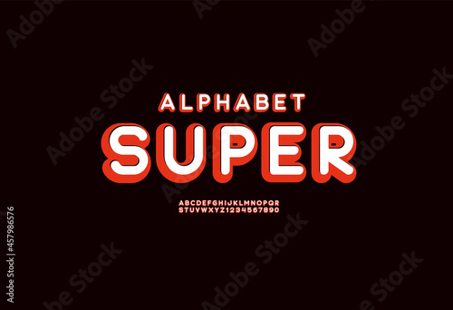 Super white font, rounded alphabet