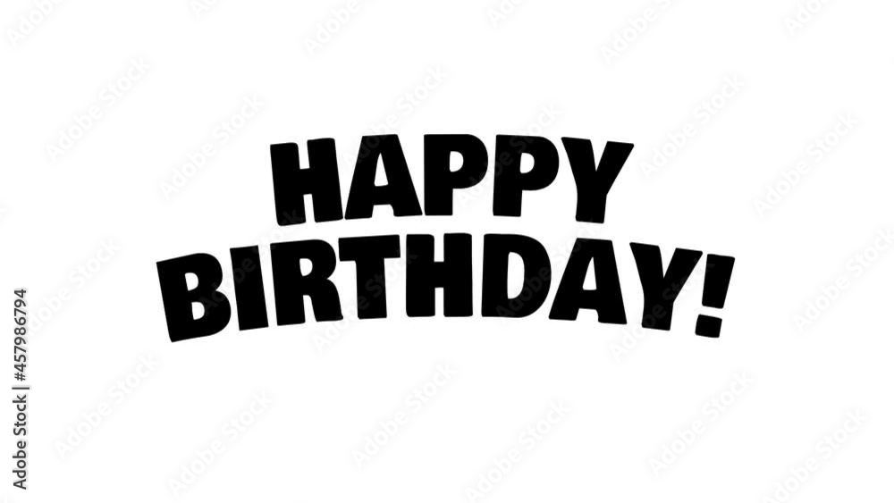 Happy Birthday text 4K animation movie
