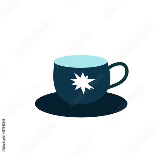 bowl with a saucer with a Christmas snowflake