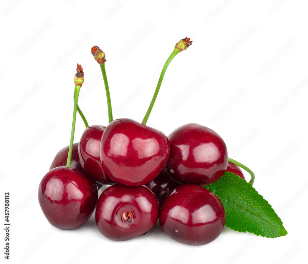 Sweet cherry fruits isolated on a white background