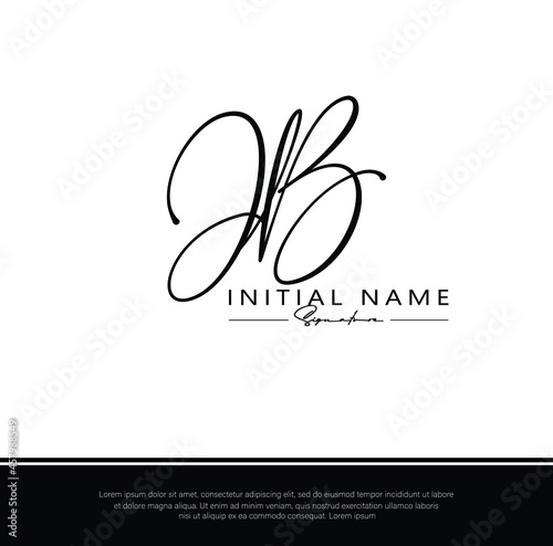 J B JB Initial letter handwriting and signature logo. Beauty vector initial logo .Fashion, boutique, floral and botanical	
