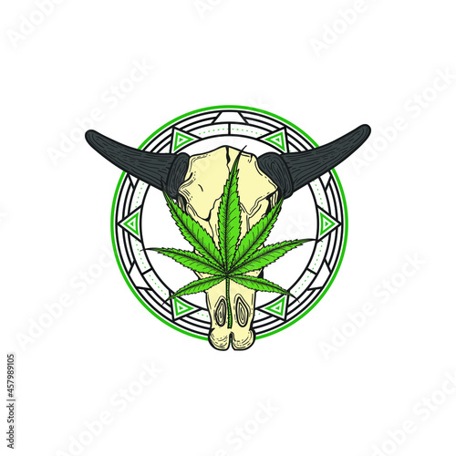 Cannabis Bohemian Skull gypsy illustration