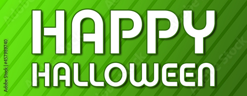 Happy Halloween - text written on green background with abstract lines