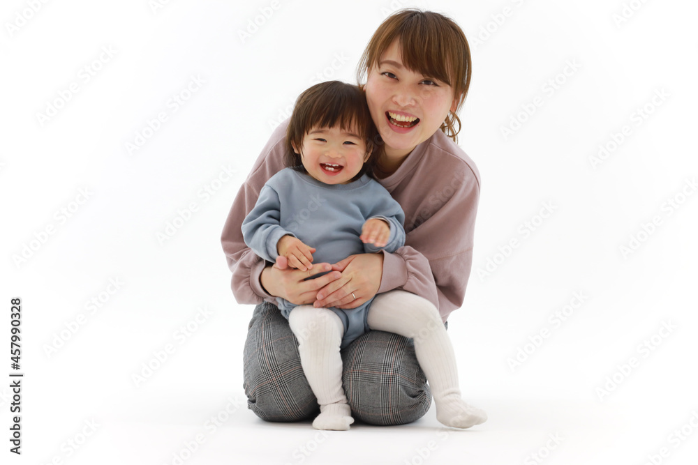 笑顔の親子 笑顔の親子