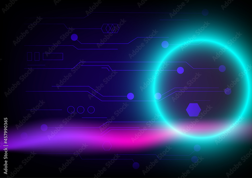Abstract background circle artificial intelligence technology circuitry texture wallpaper backdrop vector illustration EPS10