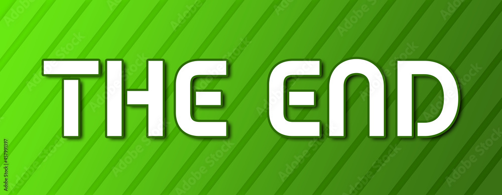 The End - text written on green background with abstract lines The End - text written on green background with abstract lines