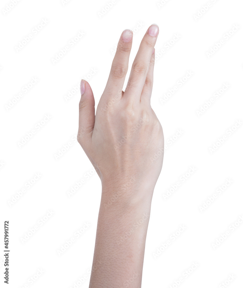 Female beautiful talent hand, arm fingernails fingers in good shape skin figure gesture, isolated Female beautiful talent hand, arm fingernails fingers in good shape skin figure gesture, isolated