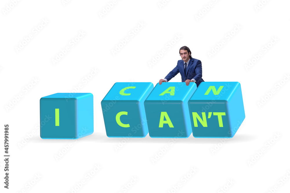 Determination concept with rotating cubes Determination concept with rotating cubes