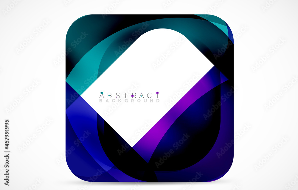 Minimal background. Abstract square shape with round corners created with wavy forms. Vector Illustration For Wallpaper, Banner, Background, Landing Page Minimal background. Abstract square shape with round corners created with wavy forms. Vector Illustration For Wallpaper, Banner, Background, Landing Page
