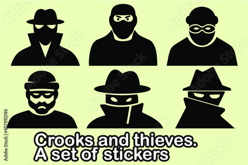 Crooks and thieves. Set.