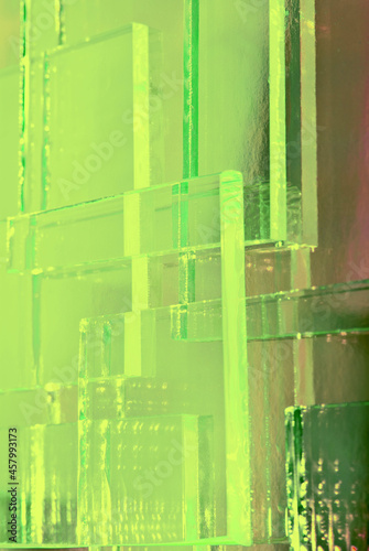 abstract green background with glass