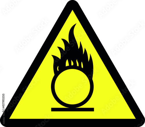 Caution Oxidizing Agent Symbol Safety Sign