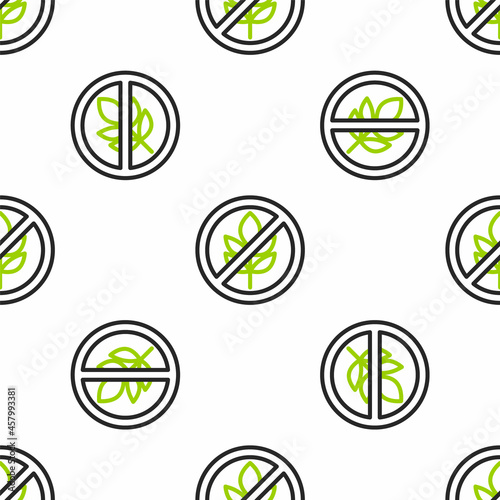 Line Gluten free grain icon isolated seamless pattern on white background. No wheat sign. Food intolerance symbols. Vector