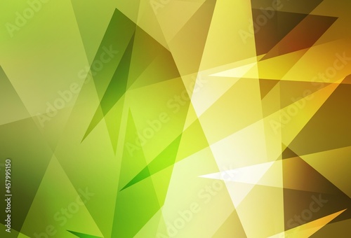 Light Green, Red vector template with crystals, triangles.
