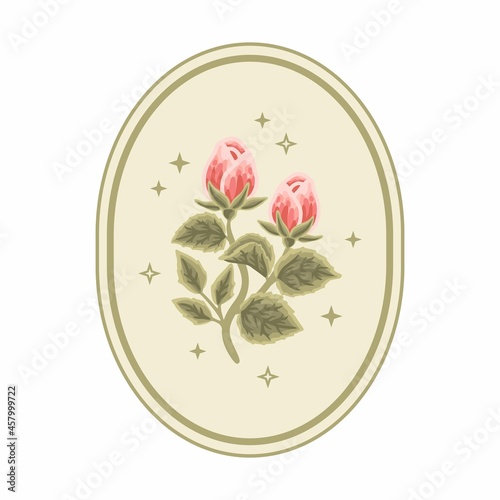 Vector feminine logo design templates in trendy linear minimal style. Peony, rose flowers and botanical leaf branch illustration. Symbols, emblem, and icons for cosmetics, beauty and handmade products