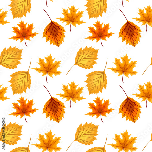 Abstract Vector Illustration Autumn Sale Background with Falling Autumn Leaves