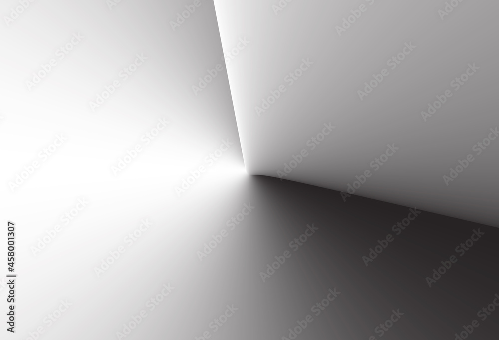 Obraz premium Abstract 3d background. Banner with minimal geometric shape. Architecture abstract element. Abstract modern 3d background. White and black banner design. Minimalist vector illustration.