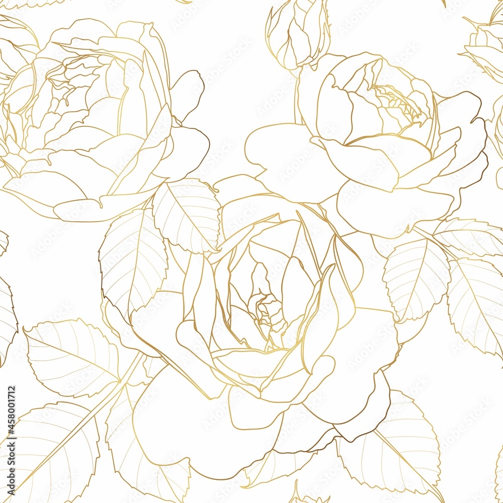 Gold rose wallpaper discount