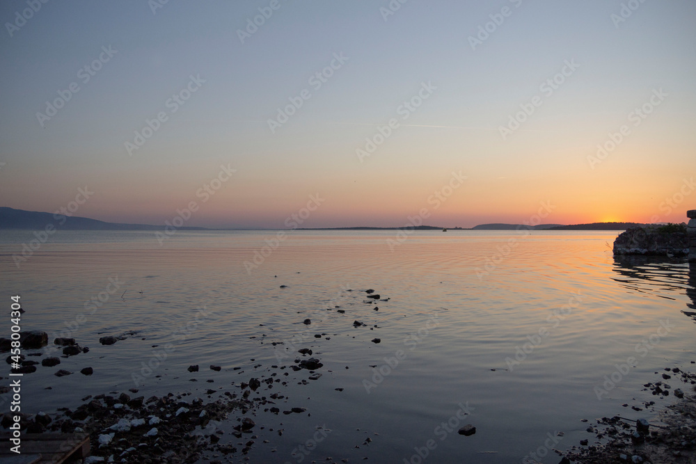 Serene sunset by the shoreline in golyazi bursa, turkey Serene sunset by the shoreline in golyazi bursa, turkey