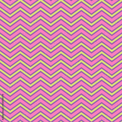 Geometric Zig Zag Chevron Seamless Pattern in Bright Colors and Retro Hippie Style. High quality pattern for textile, fabric, phone cases, wrapping paper, wallpaper and other surface designs