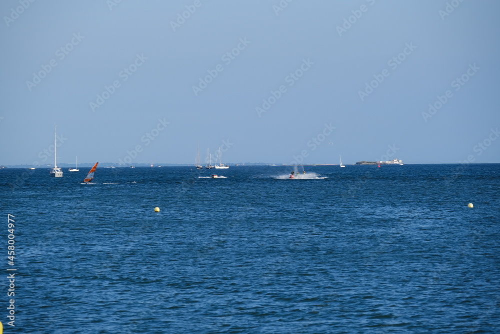 A view of the bay of la Baule during the summer. The 12th August 2021, France.