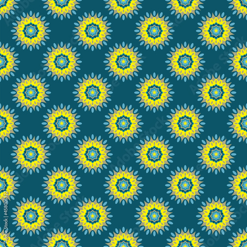 Seamless African Style Flower Design Pattern for Fabric and Textile Print.