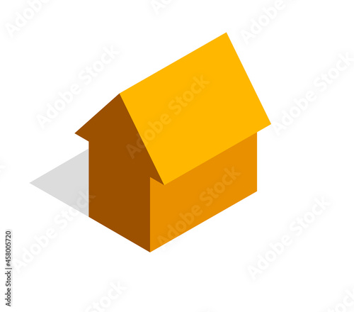 Real estate house simple vector 3d isometric illustration isolated on white, realty concept, icon or logo.