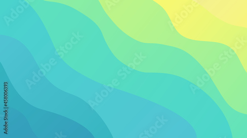 Gradient abstract background with blue and yellow waves