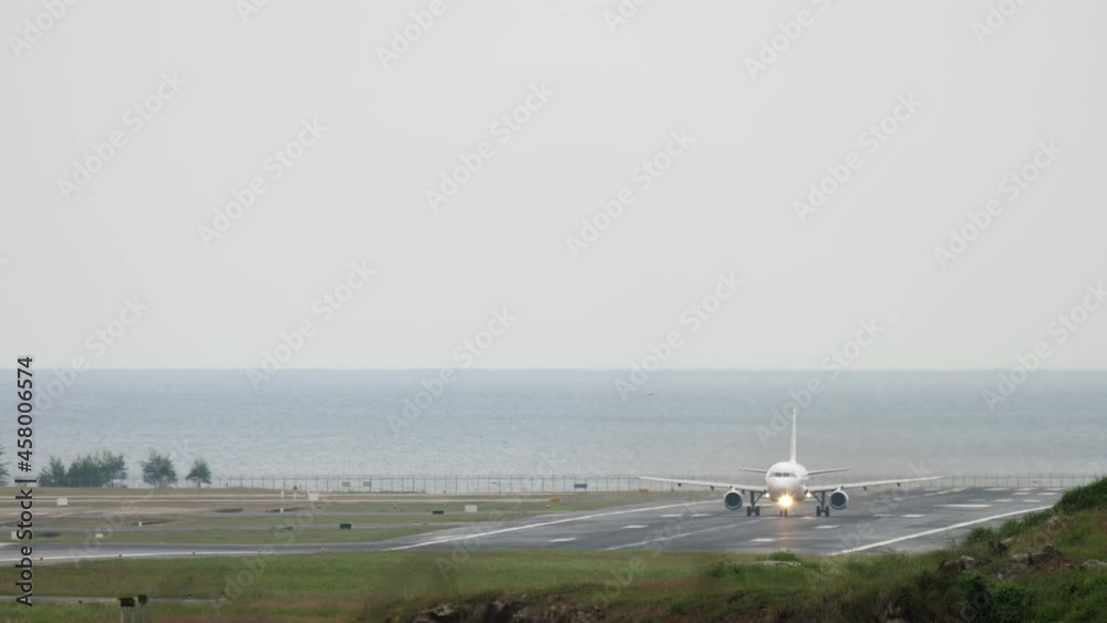 Runway on the background of the sea, Phuket Runway on the background of the sea, Phuket