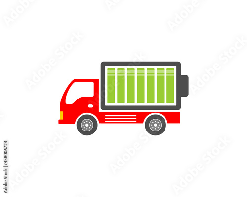 Truck bring battery vector illustration