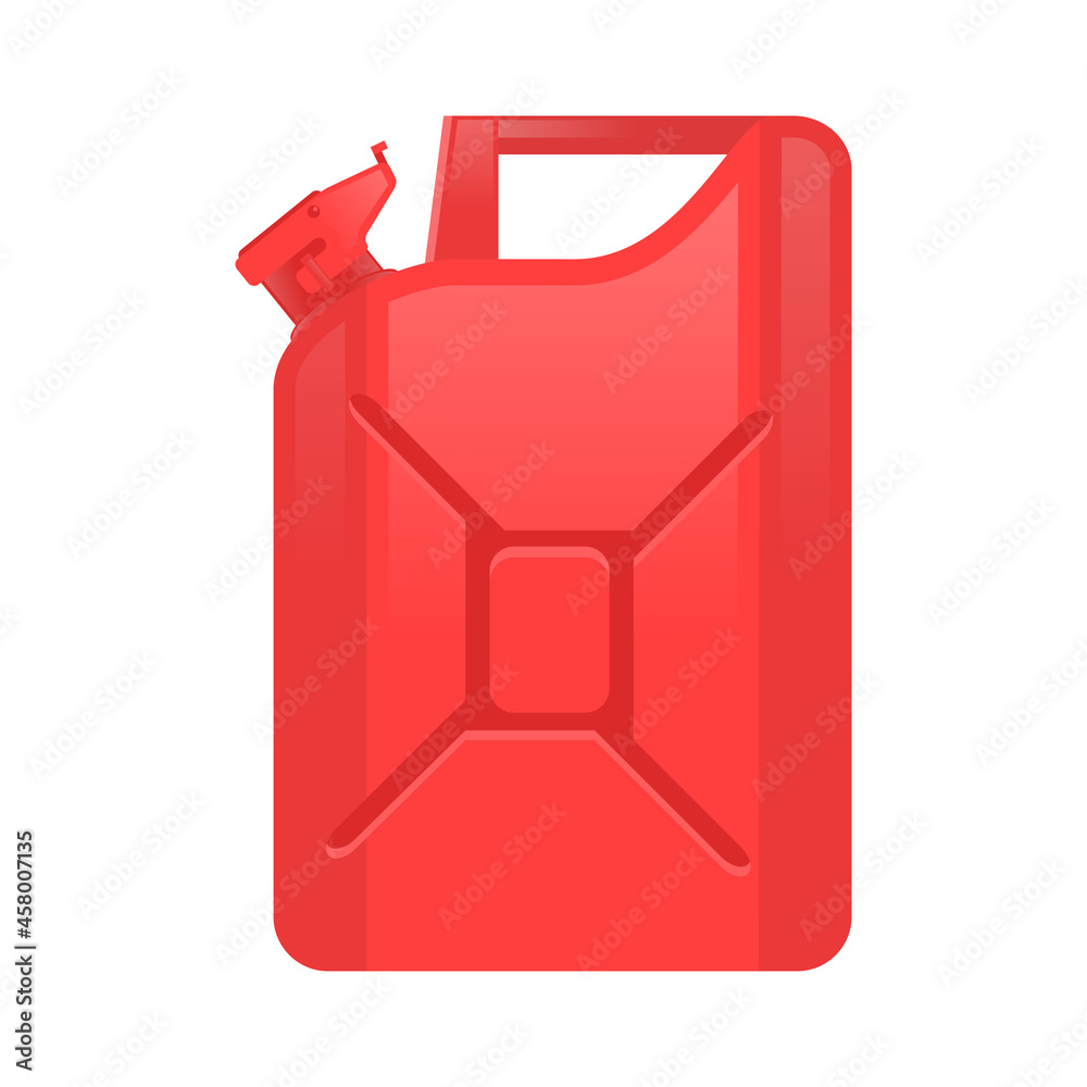 Red Jerry Can Isolated on White Background. Metal Fuel Container. Canister of Diesel Gas, Gasoline. Jerrycan Icon Red Jerry Can Isolated on White Background. Metal Fuel Container. Canister of Diesel Gas, Gasoline. Jerrycan Icon