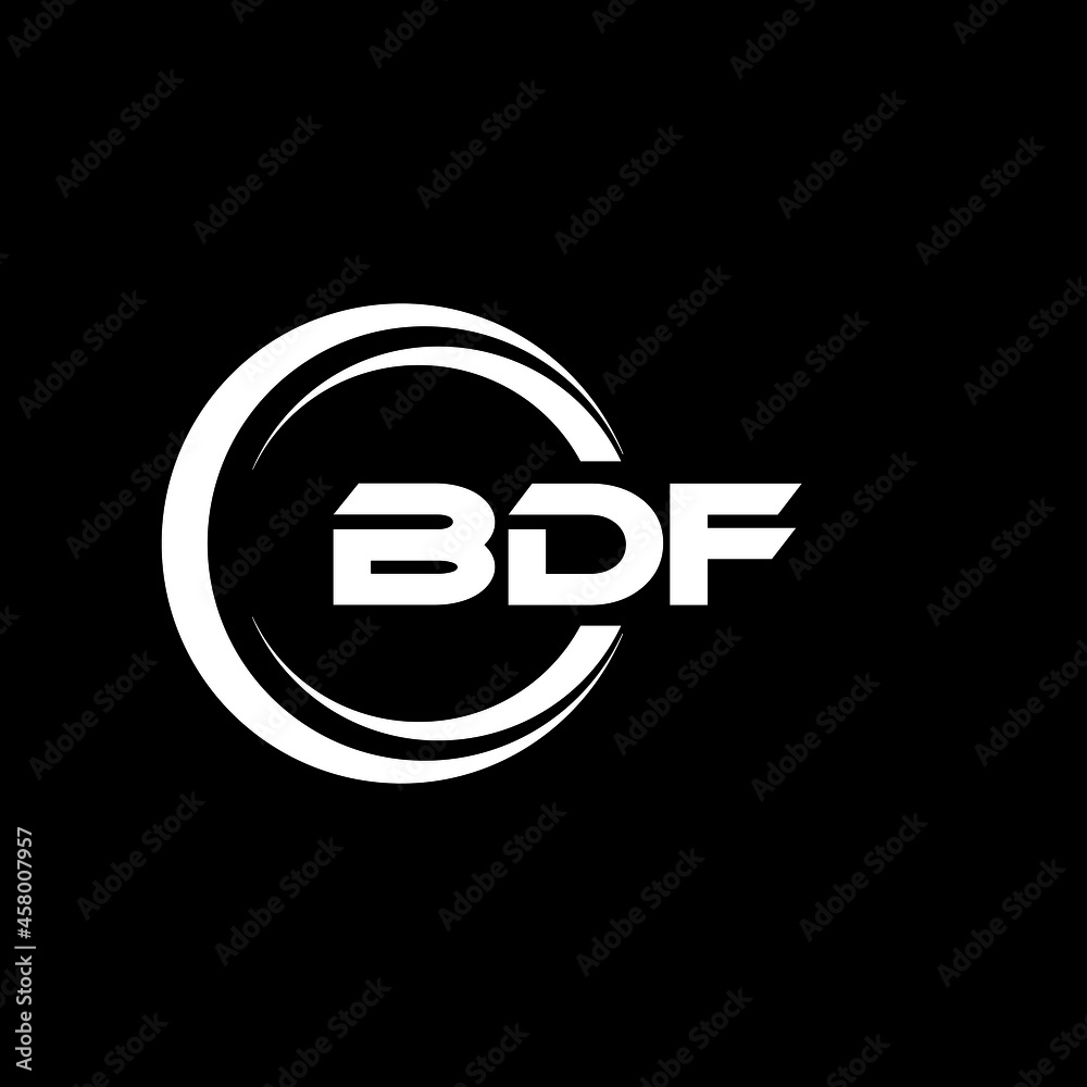 Vecteur Stock BDF letter logo design with black background in ...