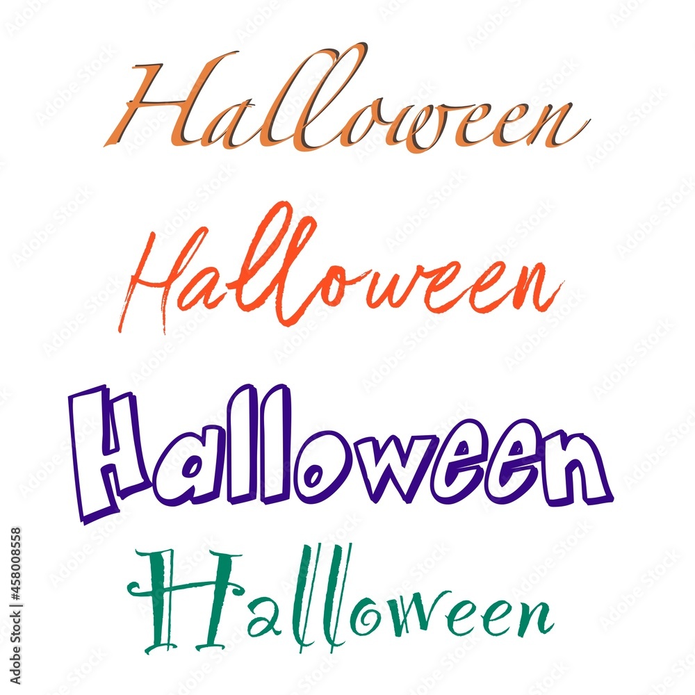 halloween lettering different fonts. Holiday 