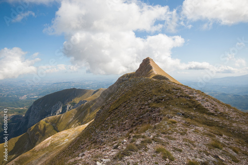 Panoramic view of the peak of Monte Sibilla, the queen of Sibillini mountains in the Marche region, Central Italy photo