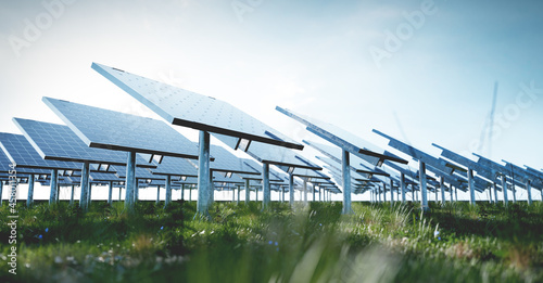 Papier peint Solar photovoltaic panels array system