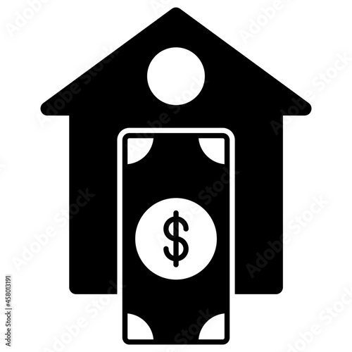 House building with dollar denoting concept of expensive home

