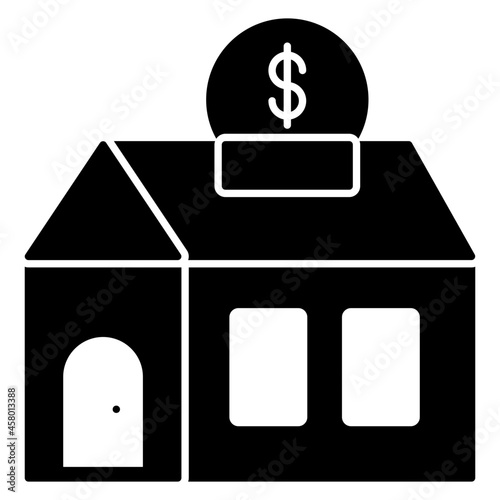 House building with dollar denoting concept of expensive home

