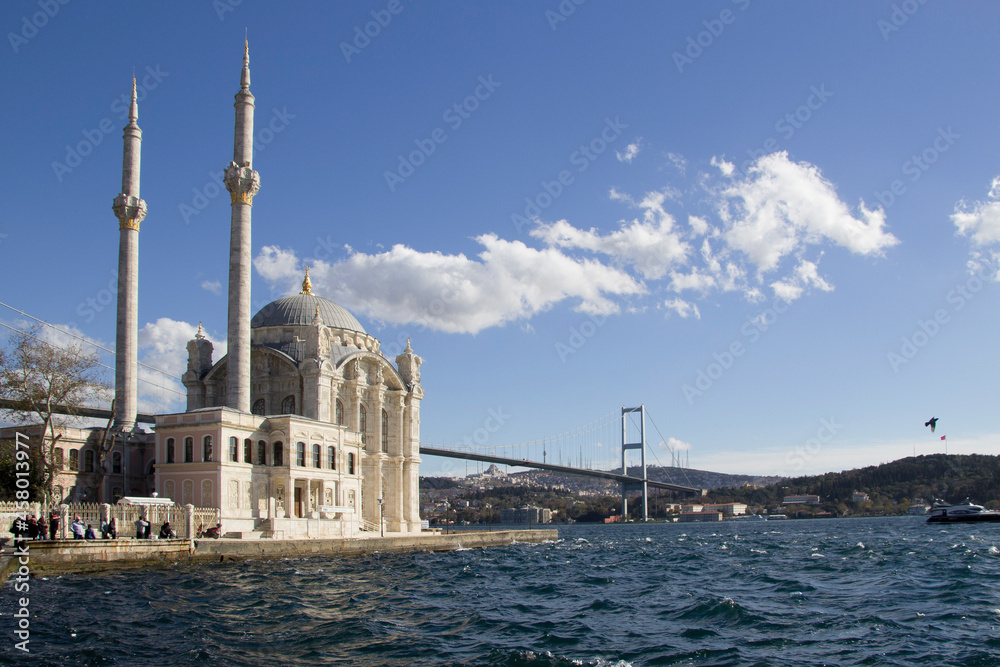 Scenic view of the Ortakoy Mosque in Istanbul, Turkey