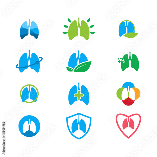 Illustration Vector Graphic of Lung Logo Batch. Perfect to use for Medical Company