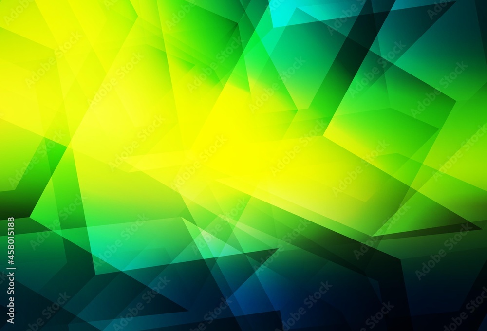 Fototapeta premium Dark Green, Yellow vector shining triangular layout.